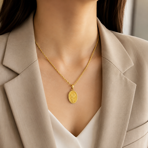 Rose Stamp Necklace