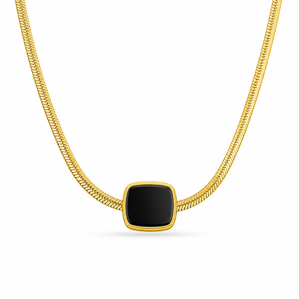 Black Coin Snake Chain Necklace