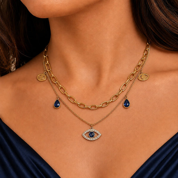 Evil Eye Layered Necklace