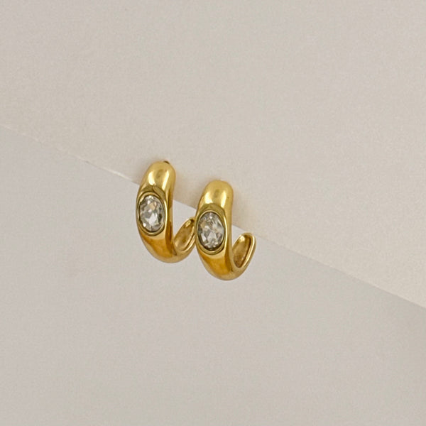 Single diamond hoop earrings
