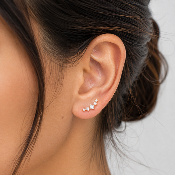 Crystal Crown ballback Earrings