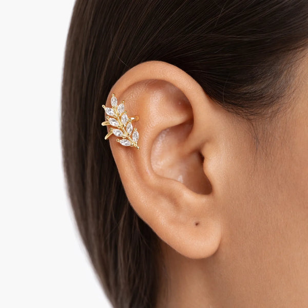 Leaf Double line Ear Cuff