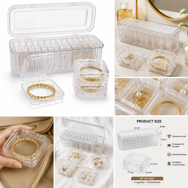 Acrylic Jewelry Organizer Box – Transparent Portable Storage
