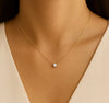 Single White Stone Necklace