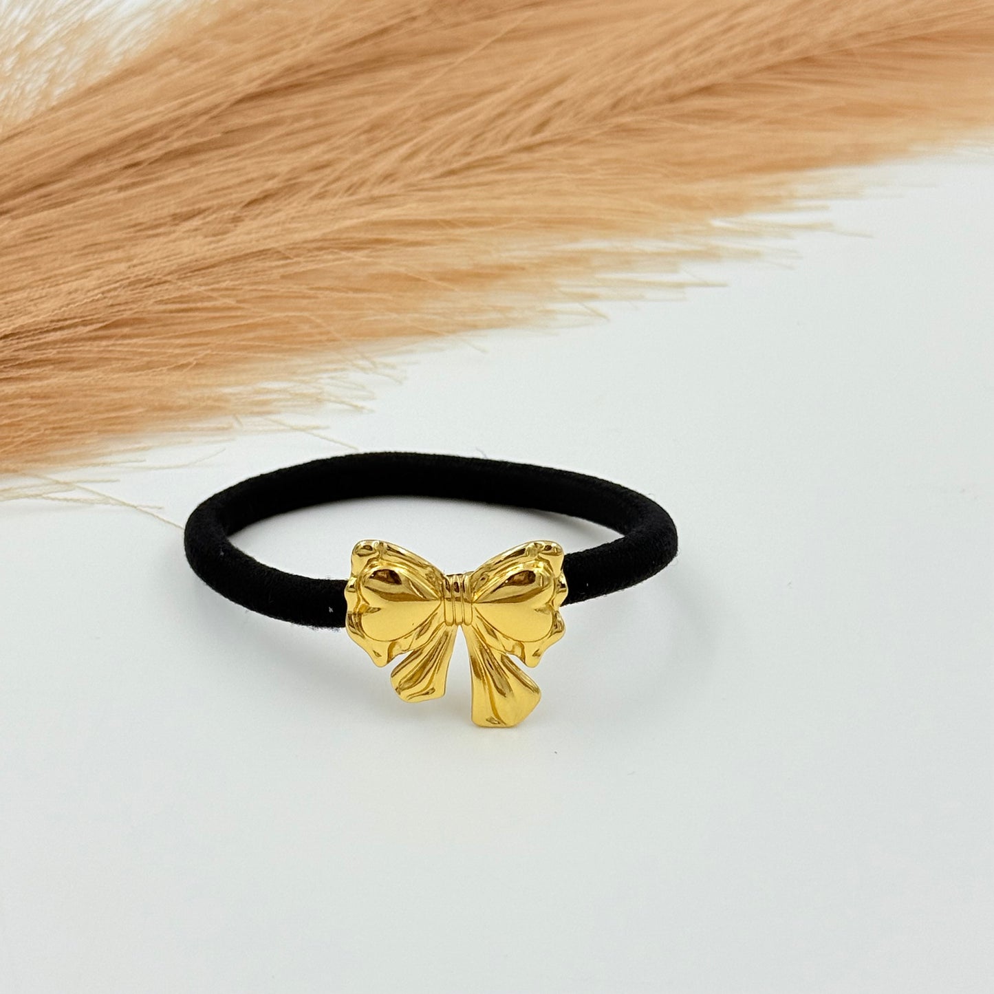 Bow Heart Hair Tie