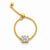 Alina Square Solitaire Adjustable Chain Ring