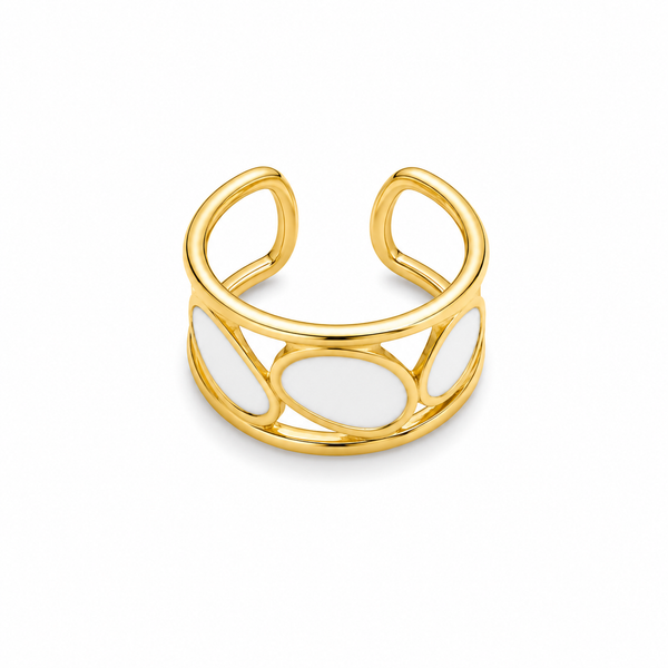Oval Decore Layer Cuff Ring