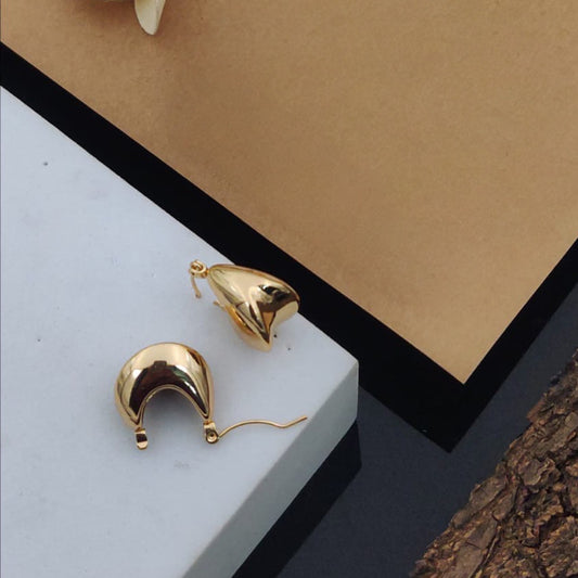 Chunky Gold Hoops Earrings