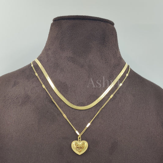 Double Layer Heart Necklace