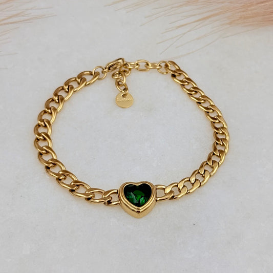 Heart Emerald Bracelet