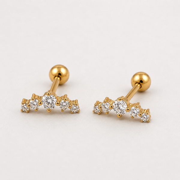 Crystal Crown ballback Earrings