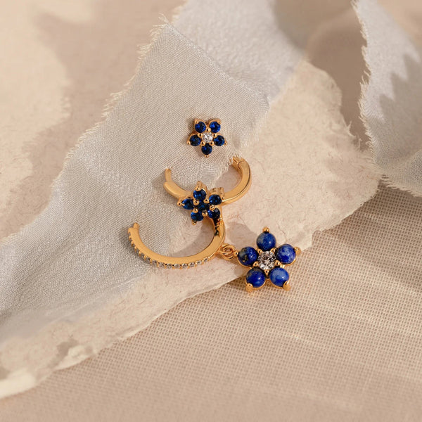 Blue Aura Earrings Set
