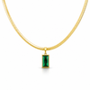 Emerald Stone Charm Snake Chain