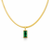 Emerald Stone Charm Snake Chain
