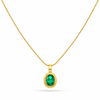 Emerald oval Pendant Necklace