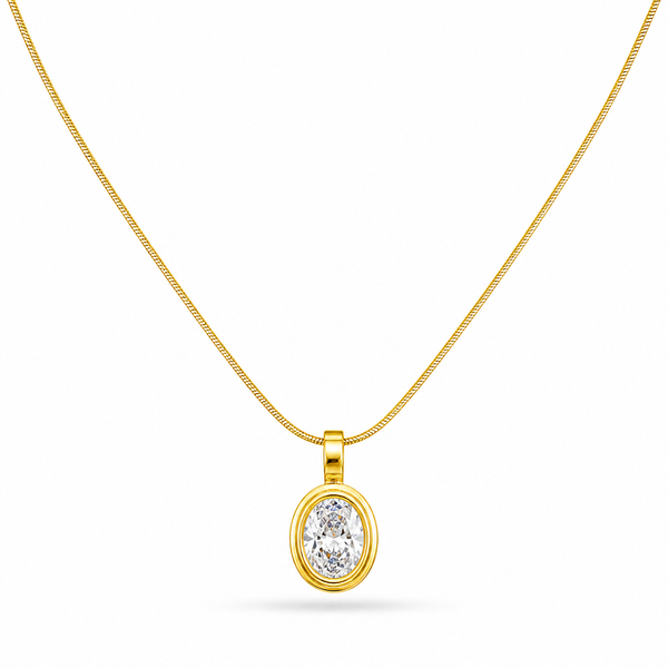 Emerald oval Pendant Necklace