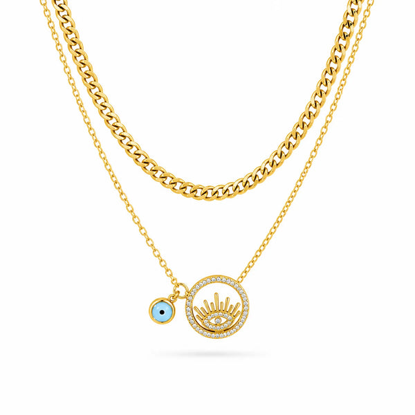 Eye shape layered Necklace