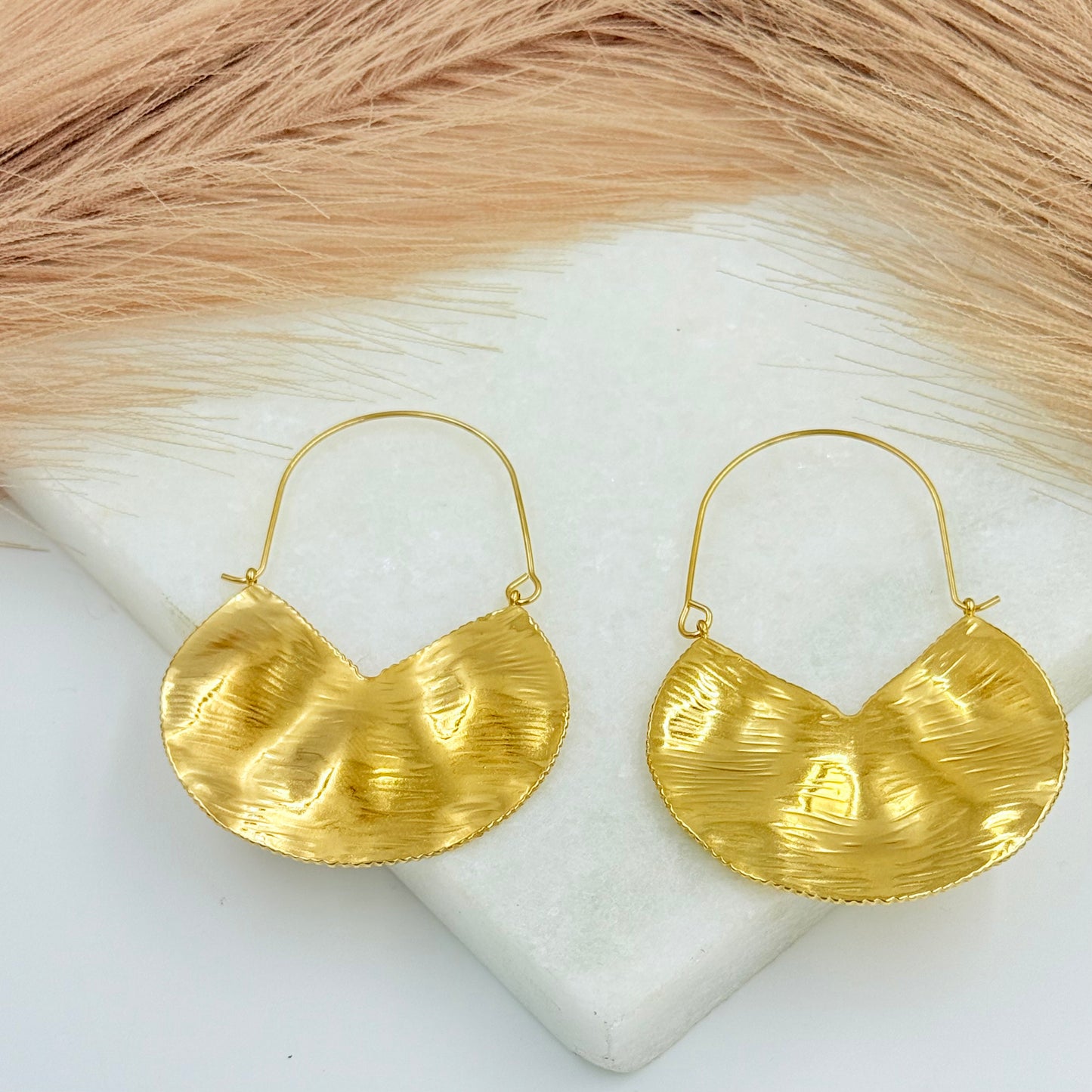 Textured Large Hoops Earrings