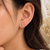 Crescent Moon Ball Back Stud Earrings