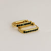 Green bar glam earrings