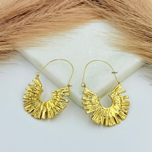 Sun Large Hoops Earrings