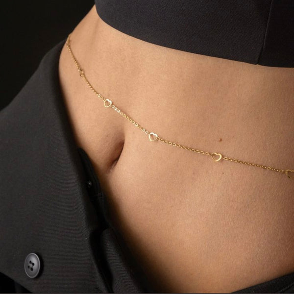 Heart thin waist chain