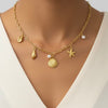 Shell Pearl Beach Charm Necklace