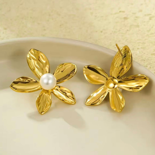 Pearl Petal Earrings