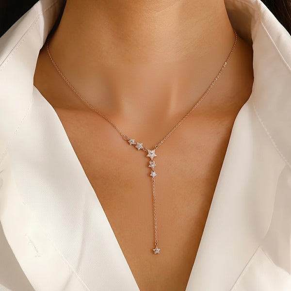 Dangling Crystal Star Necklace