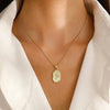 Rose on shell Necklace