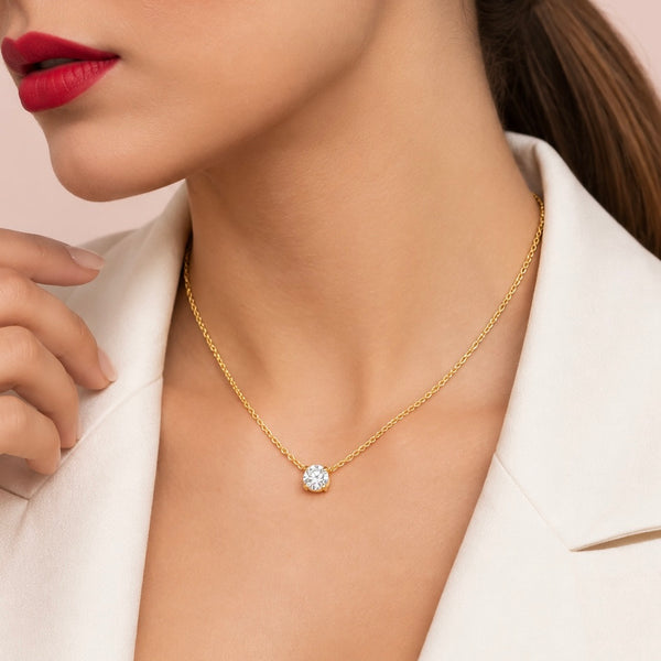 Single White Stone Necklace
