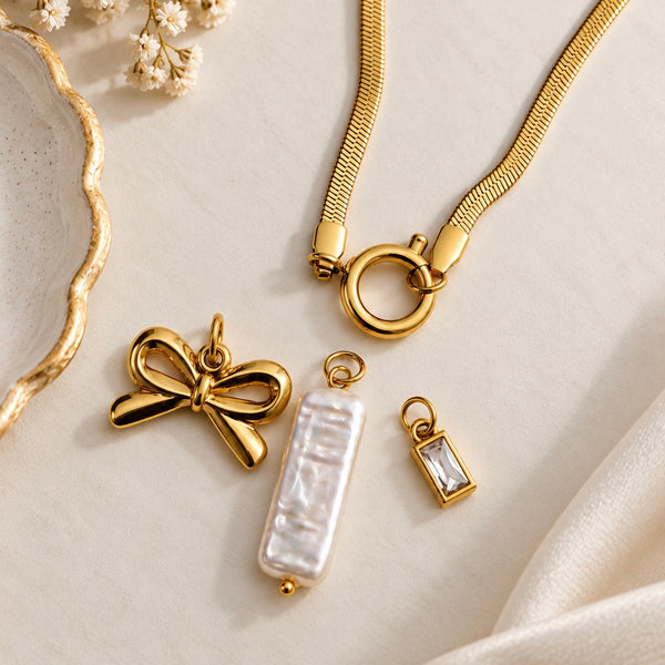 Bow Multi Charms Necklace