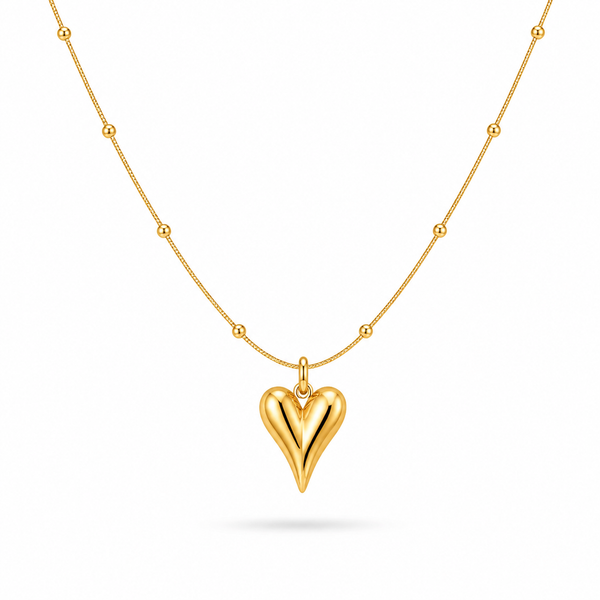 Golden Heart Lock Necklace