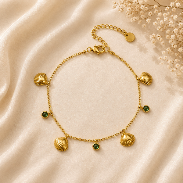 Golden Shell Charm Bracelet