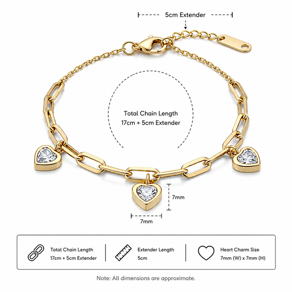 Heart Charm Bracelet