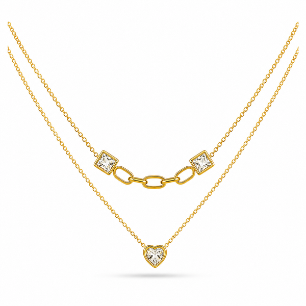 Heart Square LayerNecklace