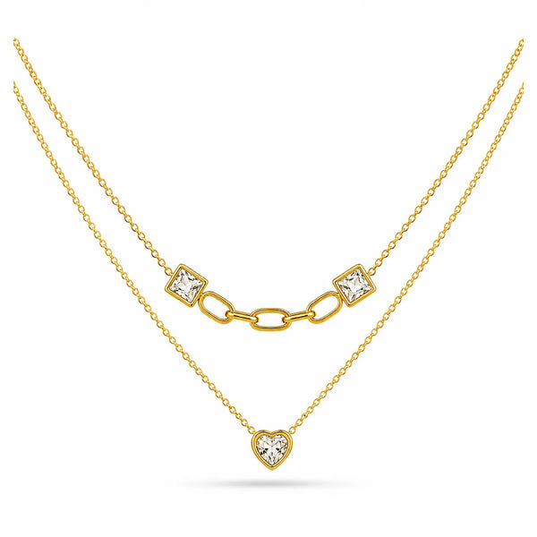 Heart Square LayerNecklace