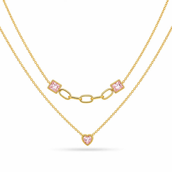 Heart Square LayerNecklace