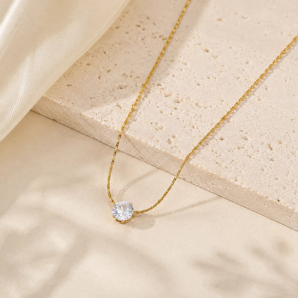 Round Solitaire Necklace