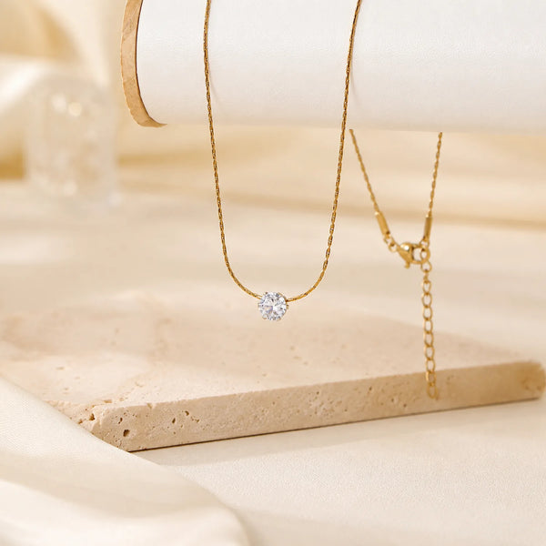 Round Solitaire Necklace