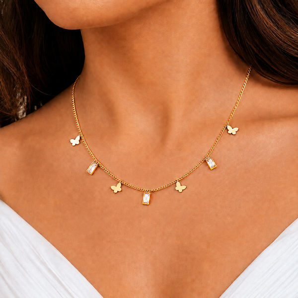 Butterfly Emerald Tanmaniya Necklace