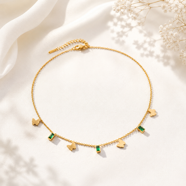 Butterfly Emerald Tanmaniya Necklace
