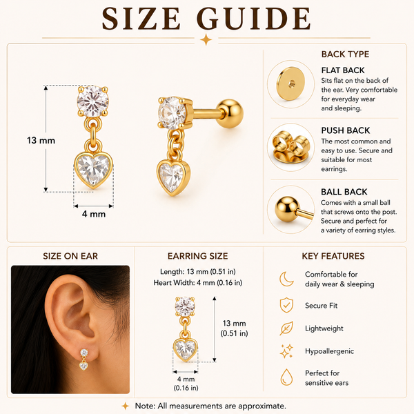 Mini Love Drop ballback Earrings