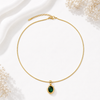 Emerald oval Pendant Necklace