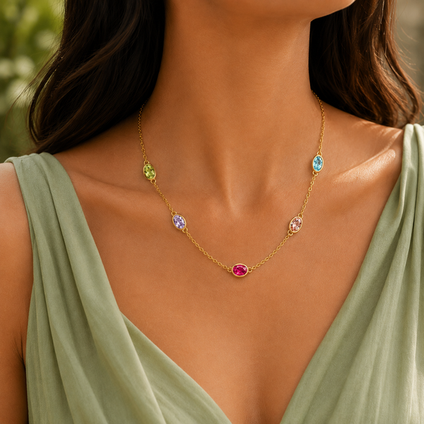 Oval Drop Tanmaniya Necklace