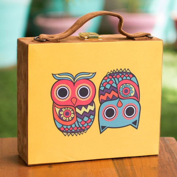 OwlPrinted Suitcase Style Clutch