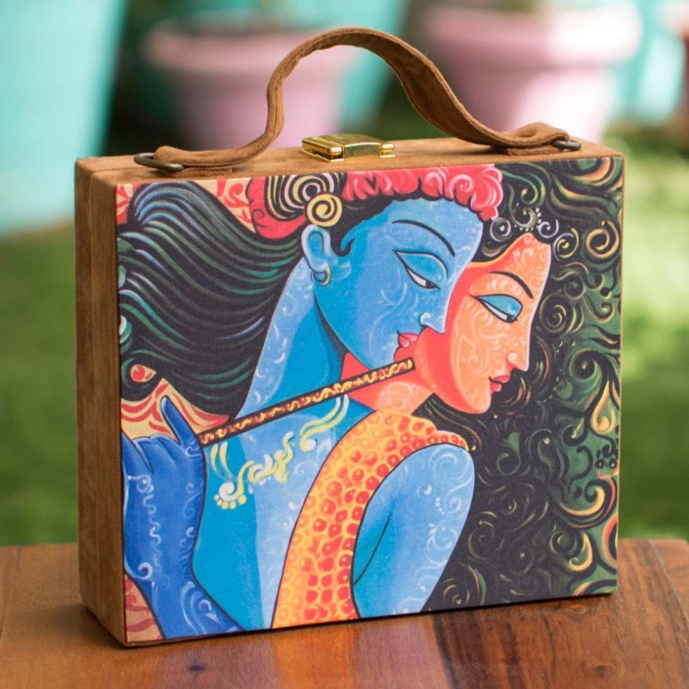 Radha Krishna Suitcase Style Clutch