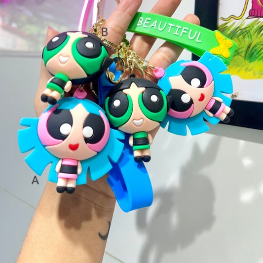 Power puff 3d keychain