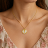 Circle Rose Stamp Necklace