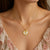 Circle Rose Stamp Necklace